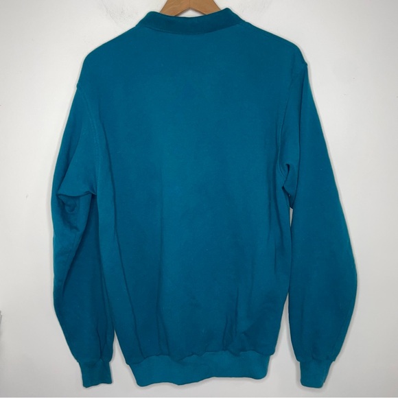 Vintage Patagonia Collared Polo Sweatshirt Teal Green 80s 90s Long Sleeve - Picture 5 of 9